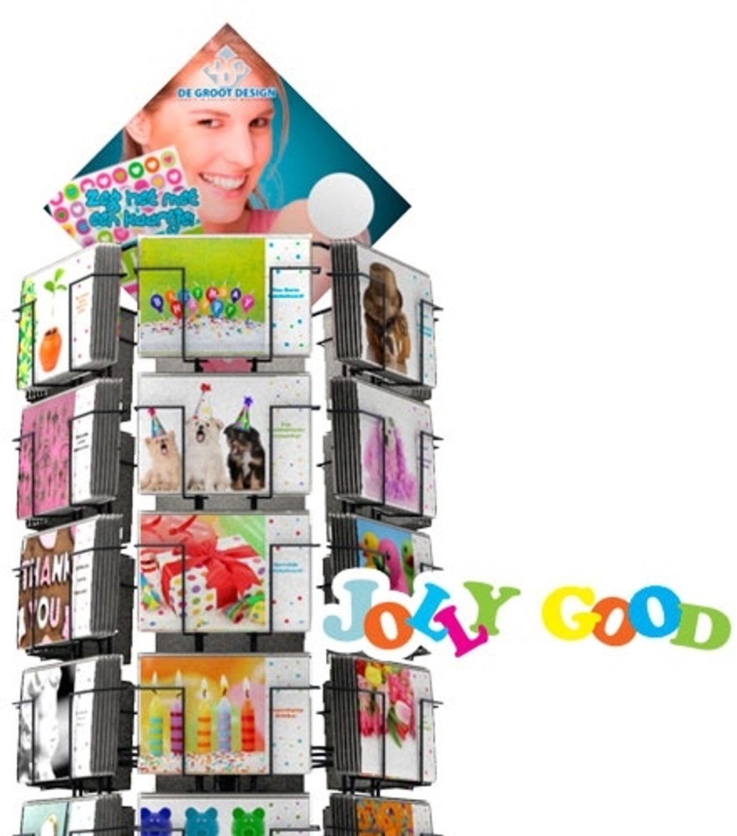Jolly Good complete serie inclusief display in bruikleen, topkaart en backcards