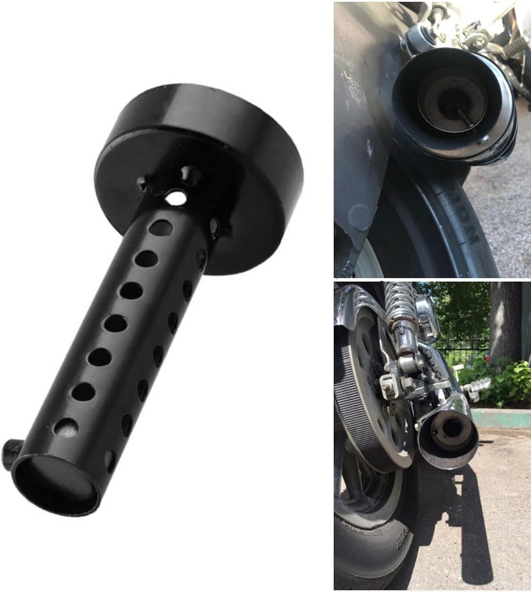 SnelShoppen - Universele Motoruitlaat 45MM Zwart - Geluidsdemper DB Killer Korte Silencer voor Motorrijden - Hoogwaardige Geluidsabsorberende Ontwerp