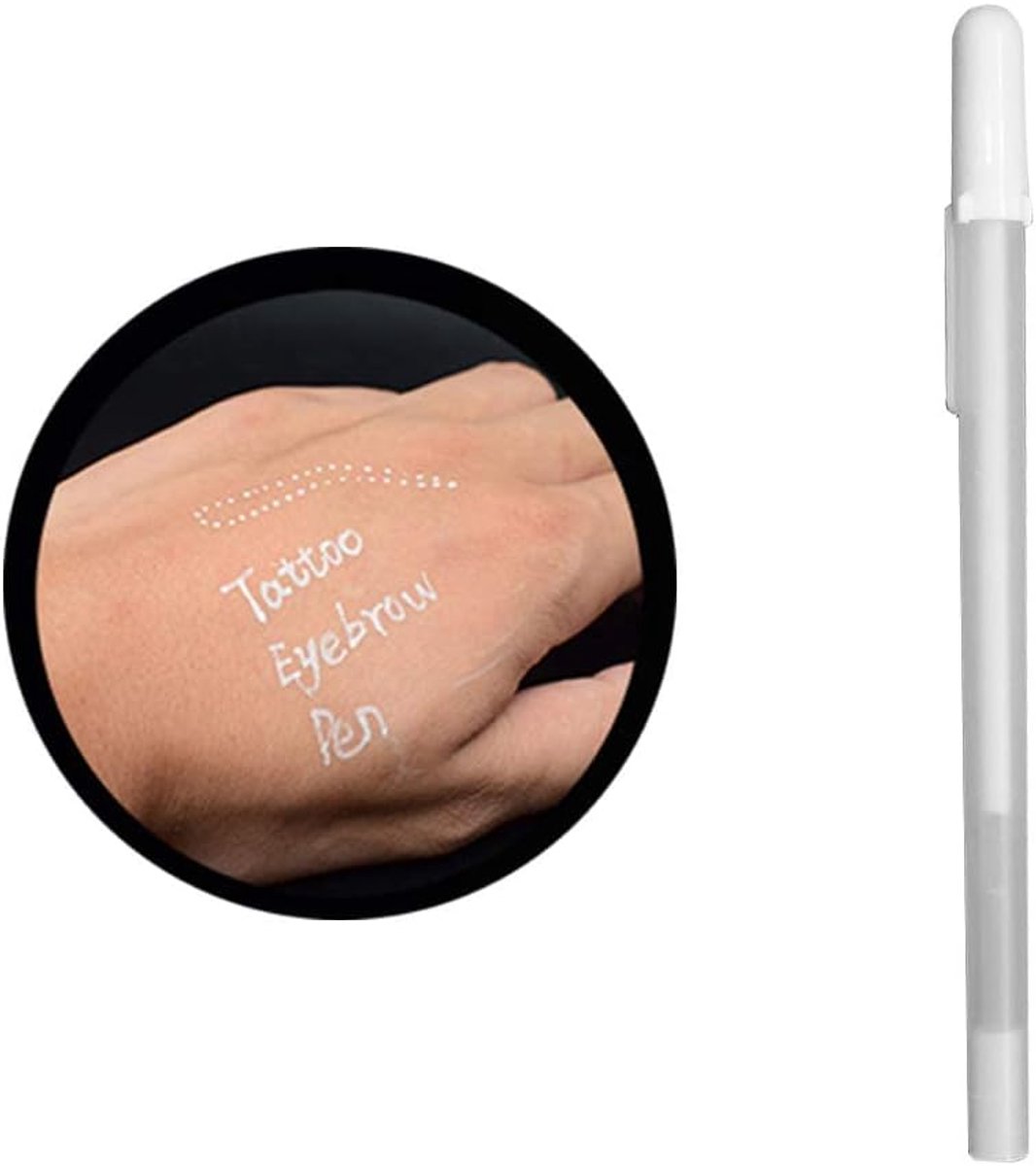 SnelShoppen - Zalati Marker Pen Tattoo Stencil voor Huid en Wenkbrauwen, Lippen - Steriel, Niet-Toxisch, Waterproof, Fijne Punt, Voor Beginners en Pro