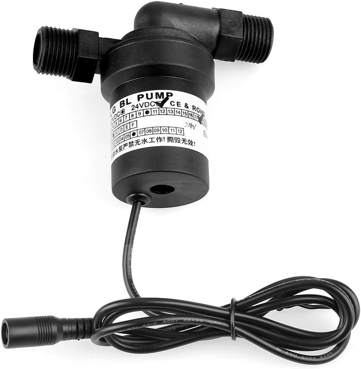 SnelShoppen - Hotwaterpomp DC24V 18W Hoge Temperatuur Zonneboiler Pomp, Onderwaterpomp met Lage Geluid, 1/2 Draad voor Verwarming en Circulatie