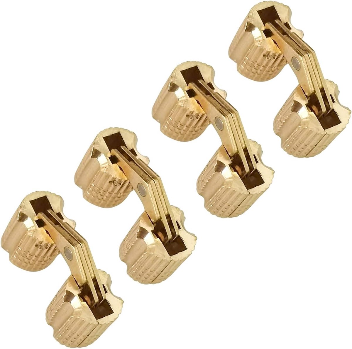 SnelShoppen - 4pcs 8mm Cilindrische Messing Barrel Onzichtbare Meubelhengen Verborgen Hengen voor Makkelijk Gebruik, Max. Draagkracht 10 kg, Flexibel