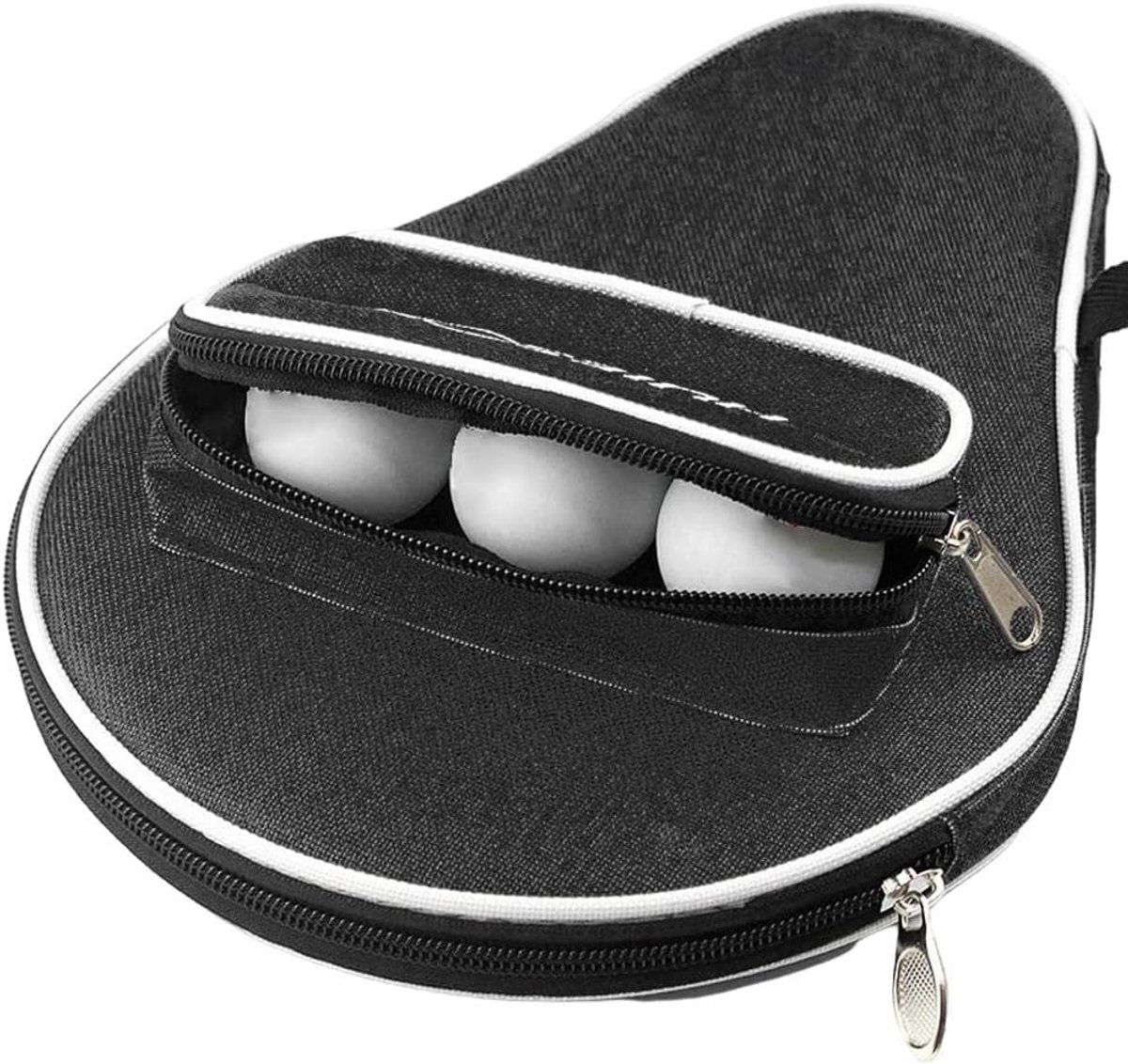 SnelShoppen - Tafeltennisbattas, Waterdichte Ping Pong Racket Tas, Geschikt voor Één Racket met Extra Opslag voor 3 Ballen, Ideaal voor Sport en Vrije