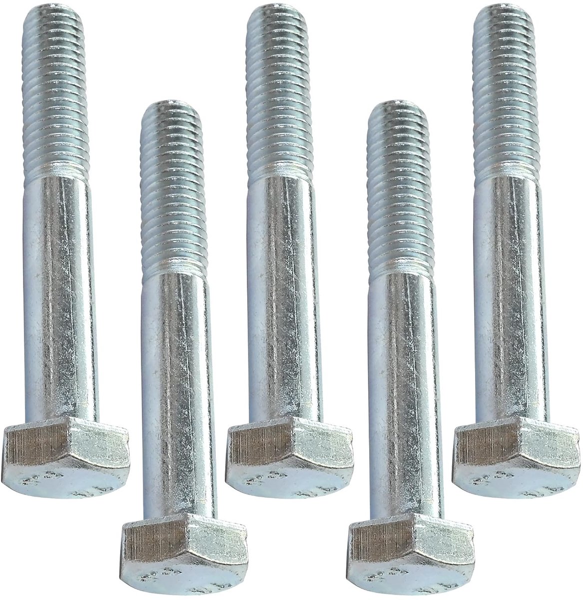SnelShoppen - Set van 5 M8x55 Schroeven met gedeeltelijk draad - Zeskantkop - Ø8mm - DIN 931 - Staal verzinkt - Klasse 8.8 - Voor DIY en montagemateri