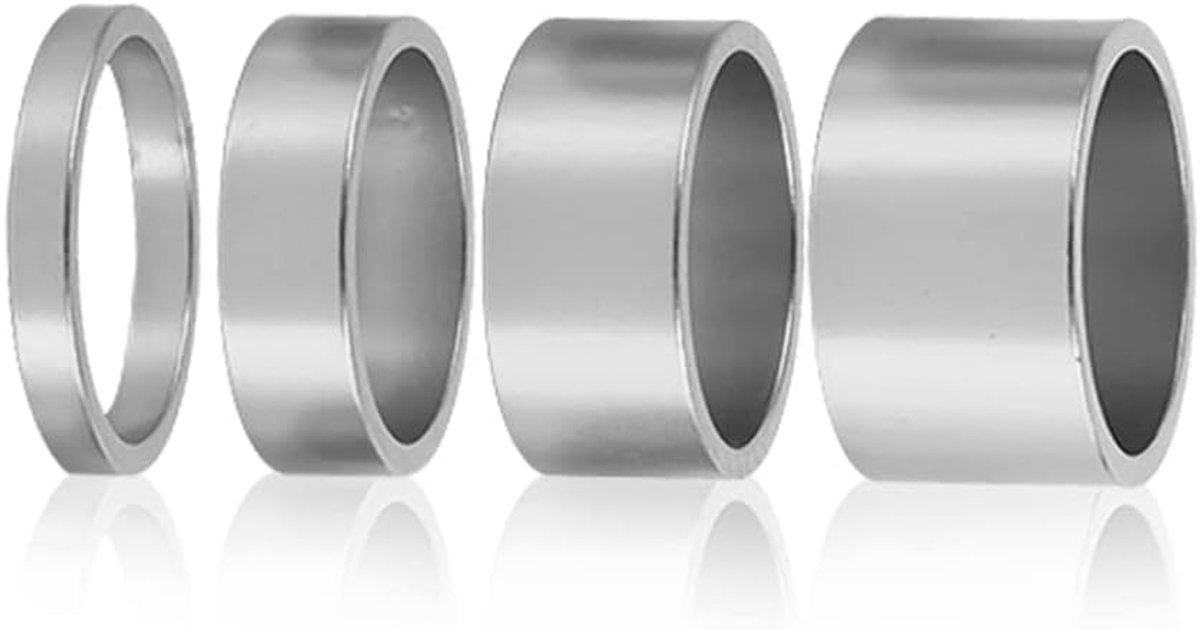 SnelShoppen - Dioche Oordopjes Spacers, 4 Kleuren, 4 Stuks Set 5mm/10mm/15mm/20mm Aluminium Legering Hoofdtelefoon Spacer, Fiets Voorvork, Wasmachine