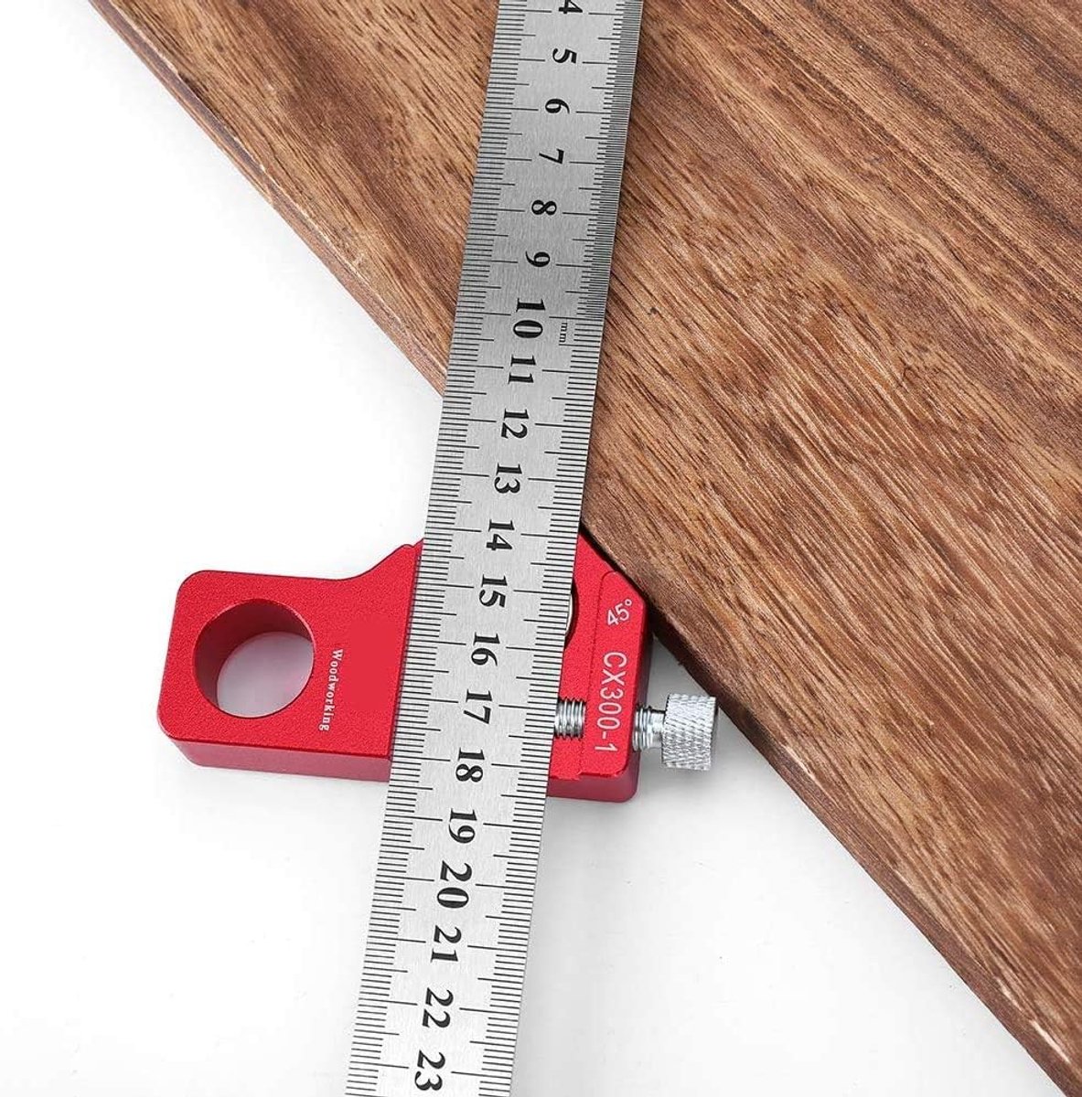 SnelShoppen - Verstelbare Combinatieschaal Set Houtbewerking 300mm Aluminium Leger Duurzaam en Compact Rechthoekige Marker Gereedschap