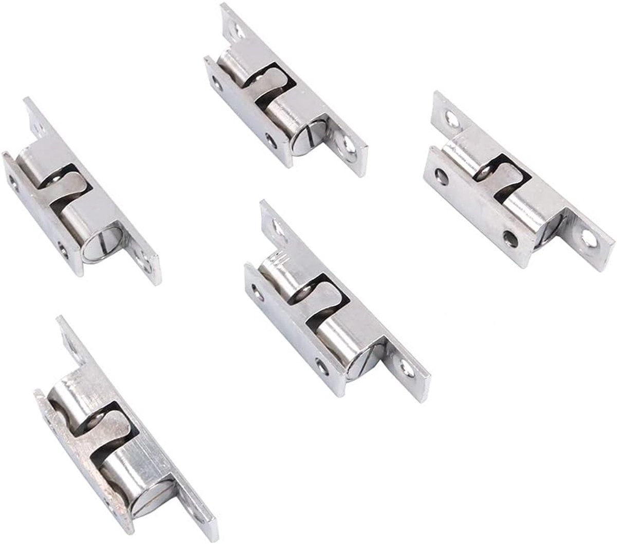 SnelShoppen - 5 Stuks Verstelbare Dubbele Bal Spanning Rolvangst Slot Hardware voor Kastdeuren - Hoogwaardige Vernikkelde Balvanger voor Meubels (50MM