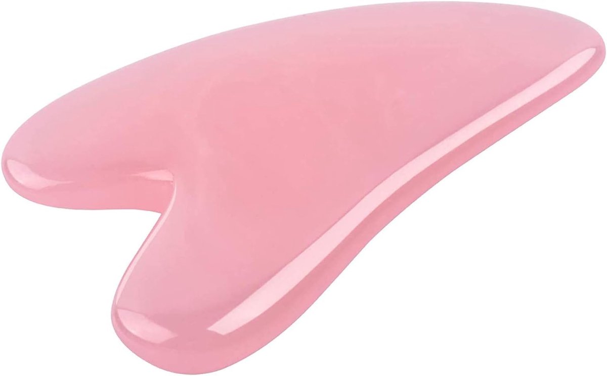 SnelShoppen - Gua Sha Massage Tool voor Gezichts- en Lichaamsmassage van Rozenkwarts Steen - Acupressuur Scraper - Verhoogt Bloedcirculatie en Vermind