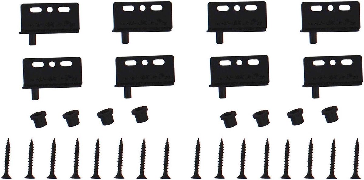 8Pcs Heavy Duty Pivot Hinges Iron Galvanized Black Hidden Hinges Right Angle Hardware for Wooden Door Cabinet Drawer - ShopVlot