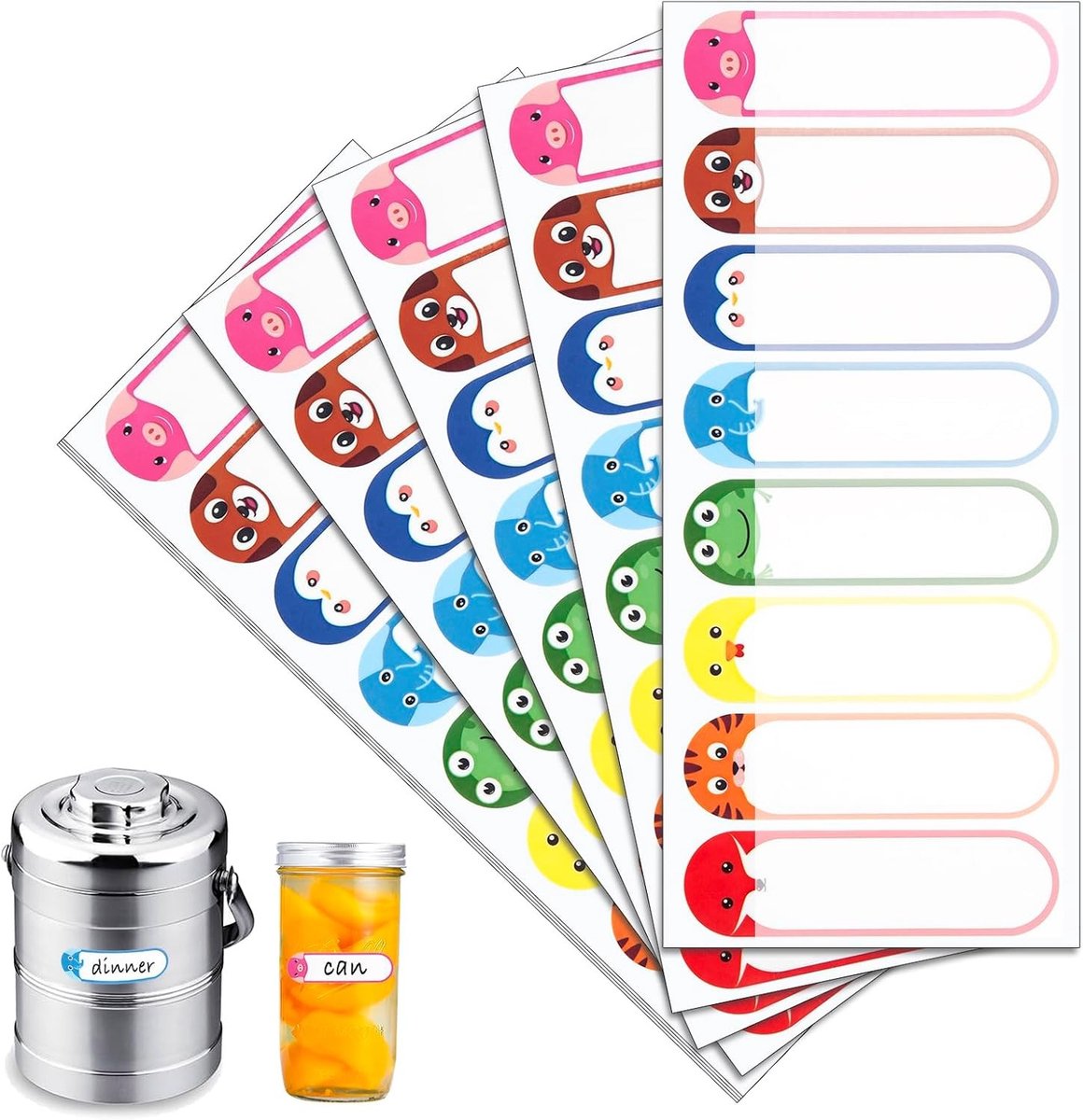 Waterdichte, Schrijfbare Flessenlabels voor de Kinderkamer - Set van 64 Naamstickers voor Babyflessen