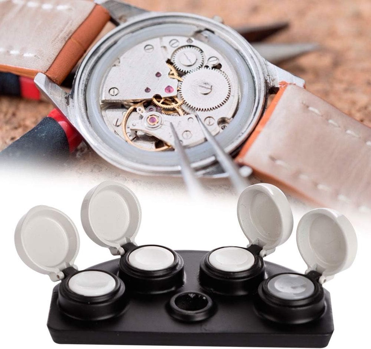 SnelShoppen - Metaal Materiaal Amti Horloge Reparatie Accessoire Horloge Olie Dipsysteem Met Opbergdoos Voor Professionele Horlogemakers
