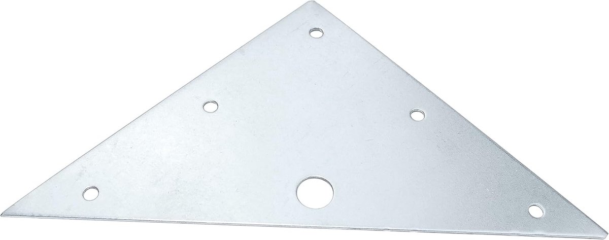 SnelShoppen - Set van 25 Stuks - Platte Montagehoek Perforeerd - ~ 100x100x140x1mm - Gemaakt van Gegalvaniseerd Staal - Driehoekige Aansluitplaat - Id