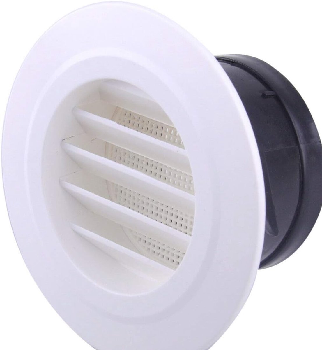 SnelShoppen - Wandafzuigkap Riloer Ventilatie Rooster Wit Ronde Diffuser Luchtkanaalafdekking Ventilatorkap met Muggennet