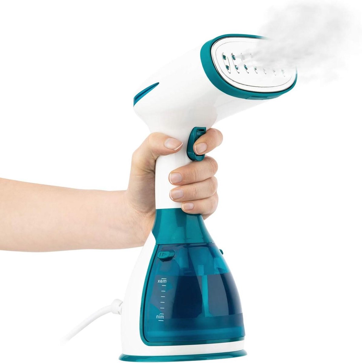 Handstoomapparaat - Kledingstomer - Kreukels Verwijderen - Onbeperkte Autonomie - 280ml Tank - Blauw Wit