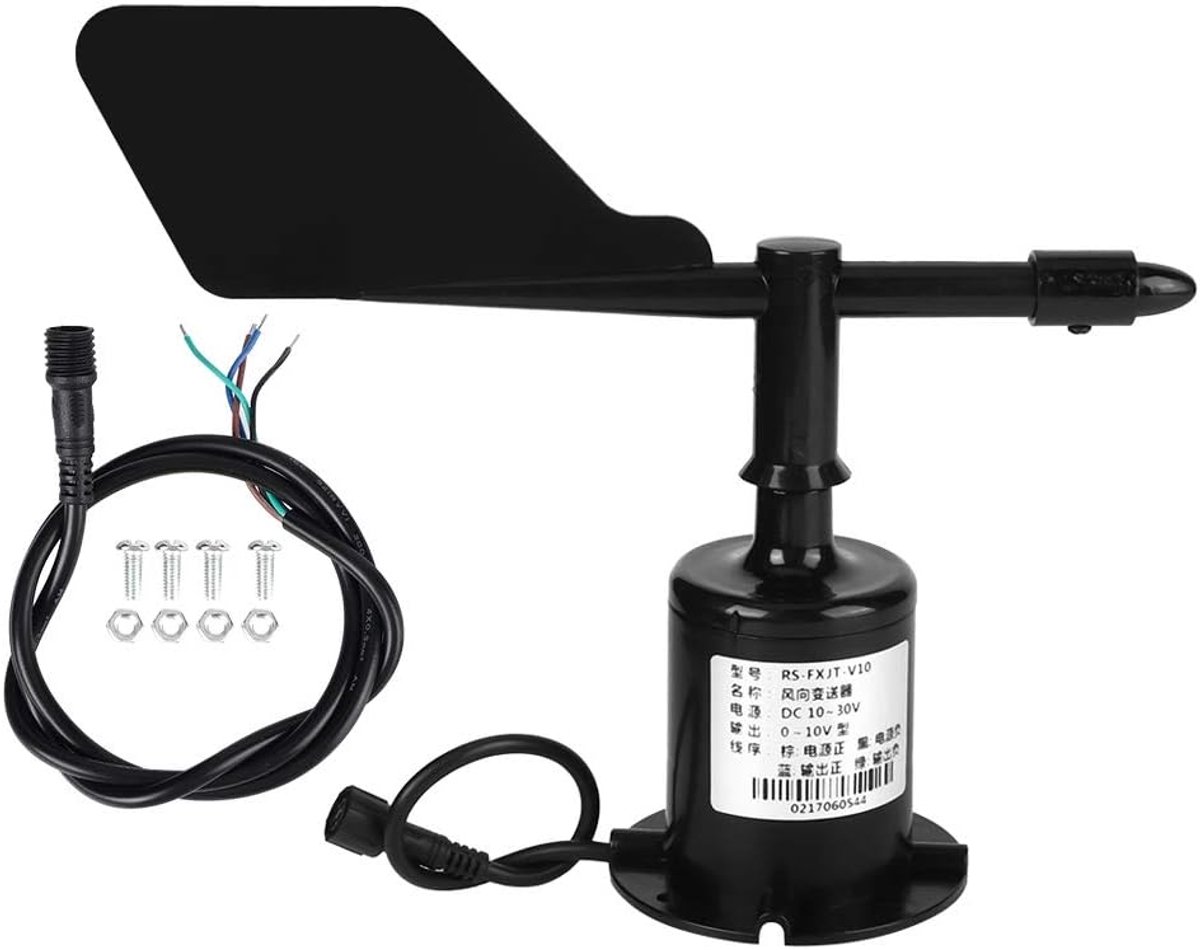 SnelShoppen - 0-10V Lichtgewicht Wind Snelheid Sensor Met Windrichting Meting en 8 Indicaties - Polycarbonaat, Compact, Nauwkeurig