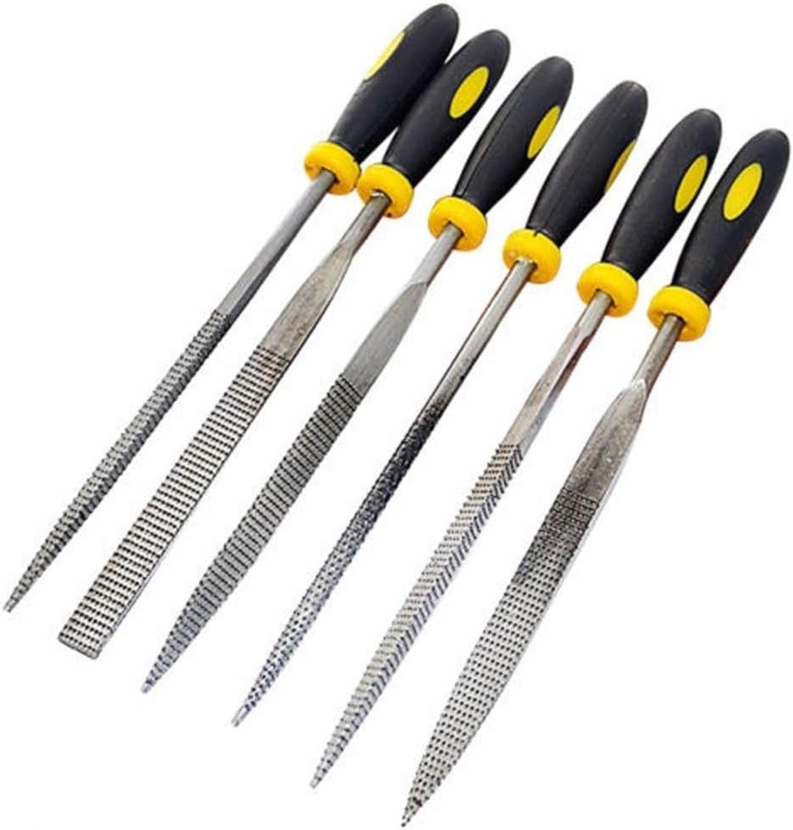 Naaldvijl Set - Metaalvijlen Houtvijlen - Precisiewerk - Ergonomische Handgrepen - 5 x 180 mm - Zilver