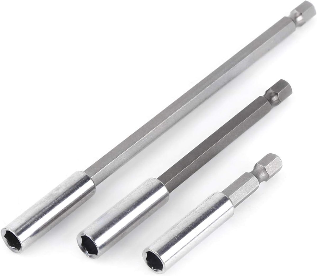 SnelShoppen - 3pcs Verlengstuk Carbon Staal + CRV, 1/4" Hexagonale Post Schacht Tool Magnetische Bit Houder Geschikt voor Bit Verlenging van Elektrisc