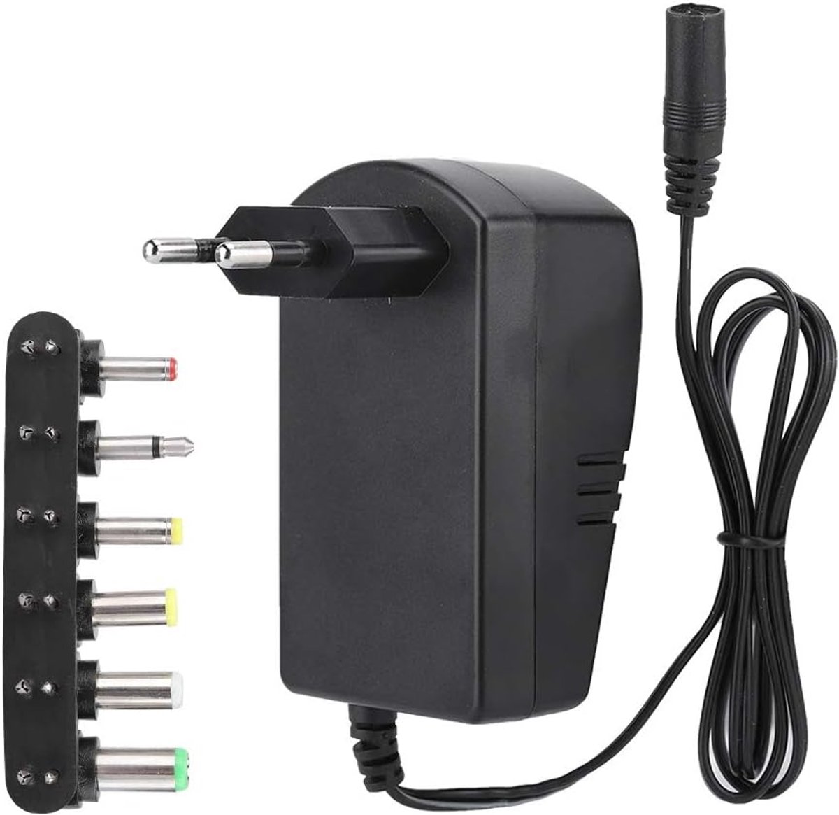 SnelShoppen - Universele Verstelbare Voedingsadapter 30W DC 3V-12V met 6 Aansluitconnectoren (EU Stekker 100-240V) voor Elektronische Apparaten