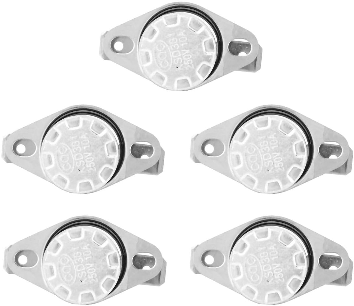 SnelShoppen - 5 Stuks KSD301 Temperatuursensor Thermostaat Schakelaar 250V 10A NO Hoog Isolatie Duurzaam Voor Elektrische Toepassingen