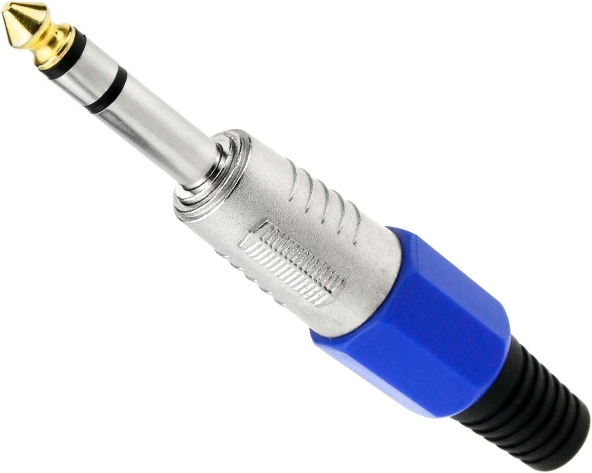 SnelShoppen - 10x 6.35mm Stereo Jack Plug Connector - Goud Geplateerde Audio Aansluiting - Duurzame 1/4 Inch Professionele Stekker - Ideaal voor Gelui