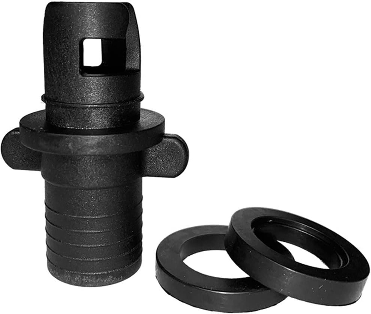 SnelShoppen - 4 Stuks Boot Voetpomp Slang Adapter H-R Ventiel Adapter voor Opblaasbare Botten, PVC, Zwart, Voor Kajaks en Roeiboten