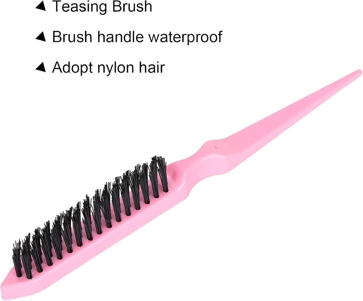 SnelShoppen - Tease Borstel, Draagbare Fluffy Haar Tease Borstel voor Thuis en Reizen, Ideaal voor Volumineus Haar, Haarstyling, Roze Kleur