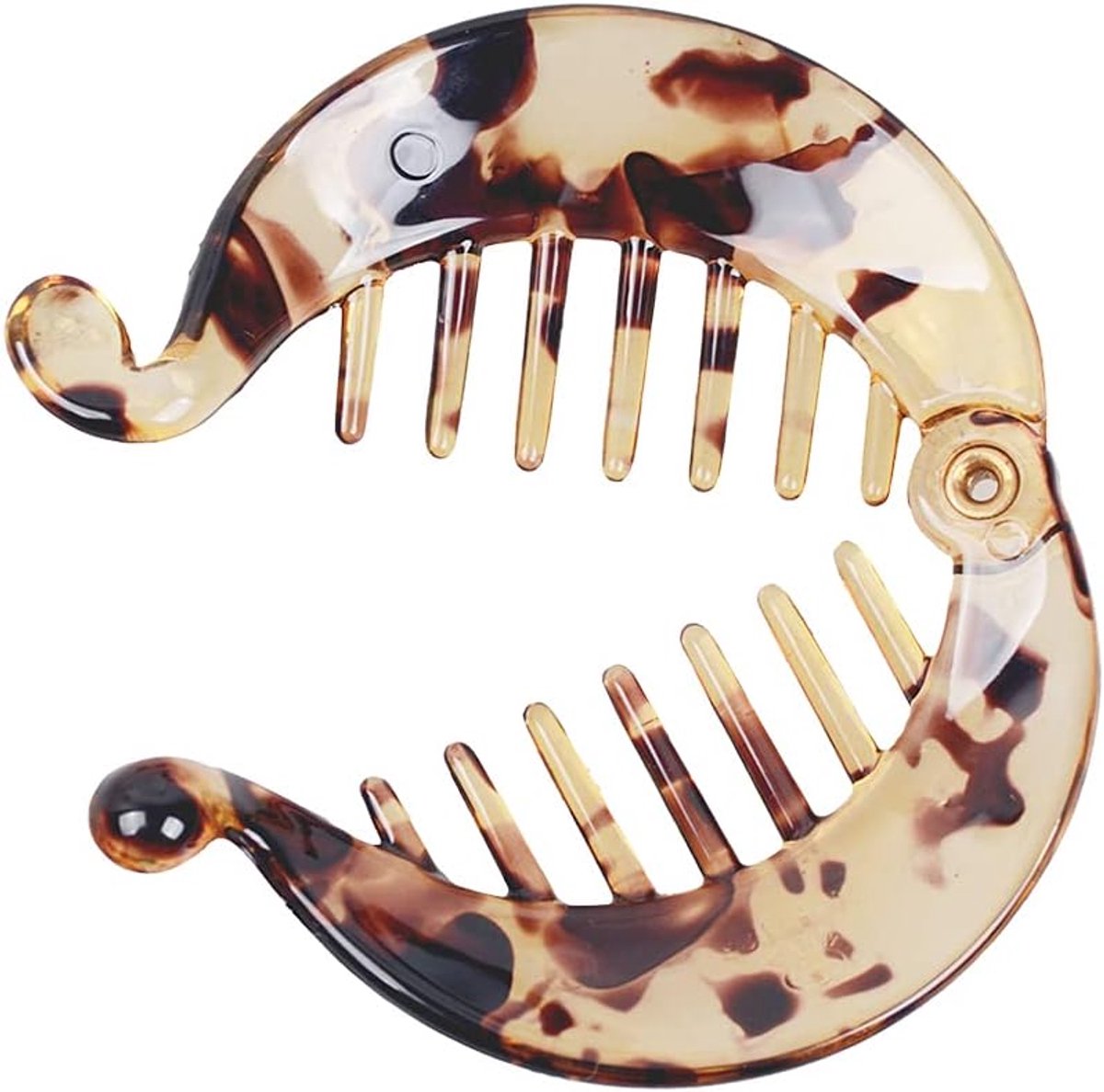 Haarclip 2 stuks - Ronde bananenclip - Bruin - Perfect voor volumineuze kapsels - ShopVlot