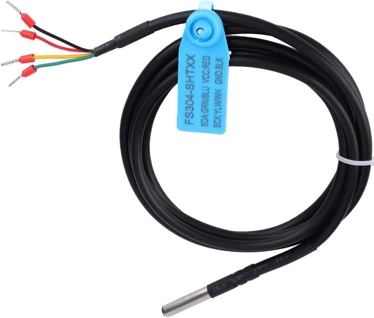 SnelShoppen - Digitale Temperatuur en Vochtigheid Sensor Probe - Waterdicht RVS Behuizing - Ideaal voor Computerkamers, HVAC, Weerstations, Magazijnen