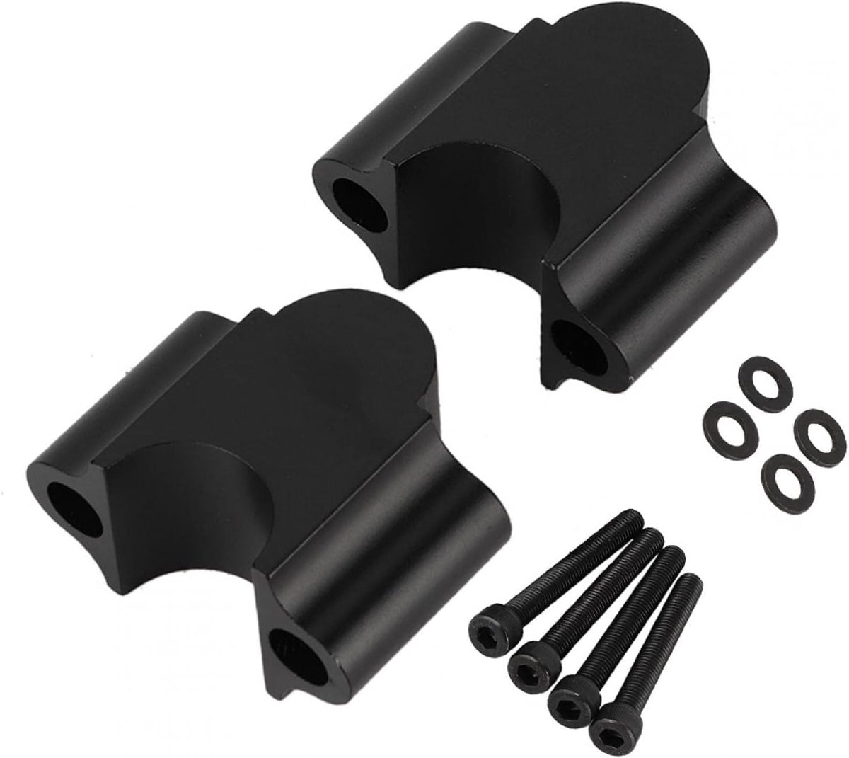 SnelShoppen - Universele Aluminium Motorfiets Stuurverhoger Klem Geschikt voor 7/8'' 22mm Stuur voor Dirtbike - Zwart, Duurzaam, Eenvoudige Installati