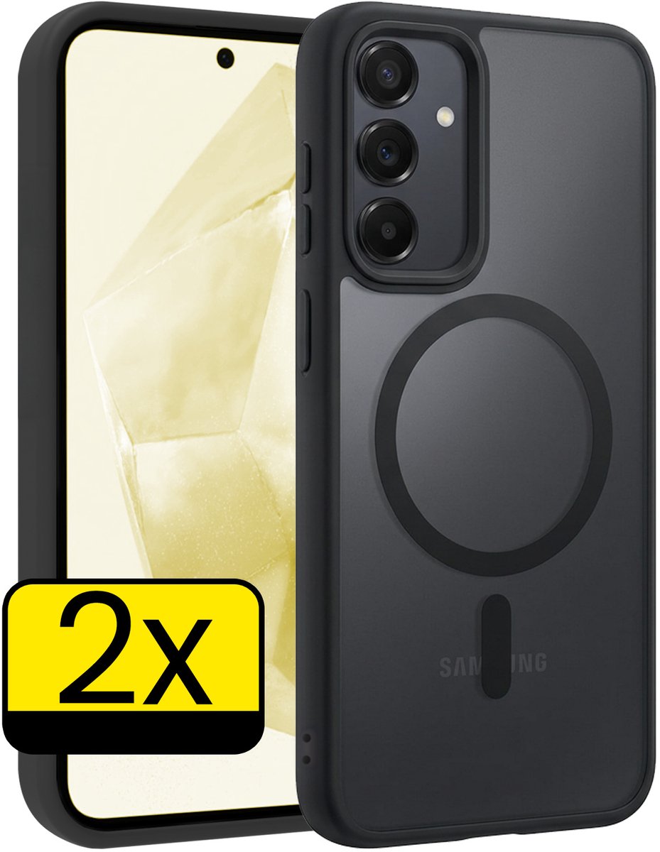 Hoesje - 2 Stuks - Geschikt voor Samsung Galaxy A35 - Magsafe Compatible - Sterk & Shockproof - Back Cover - Shock Proof Case - Telefoon Hoes - Telefoonhoesjes - Zwart