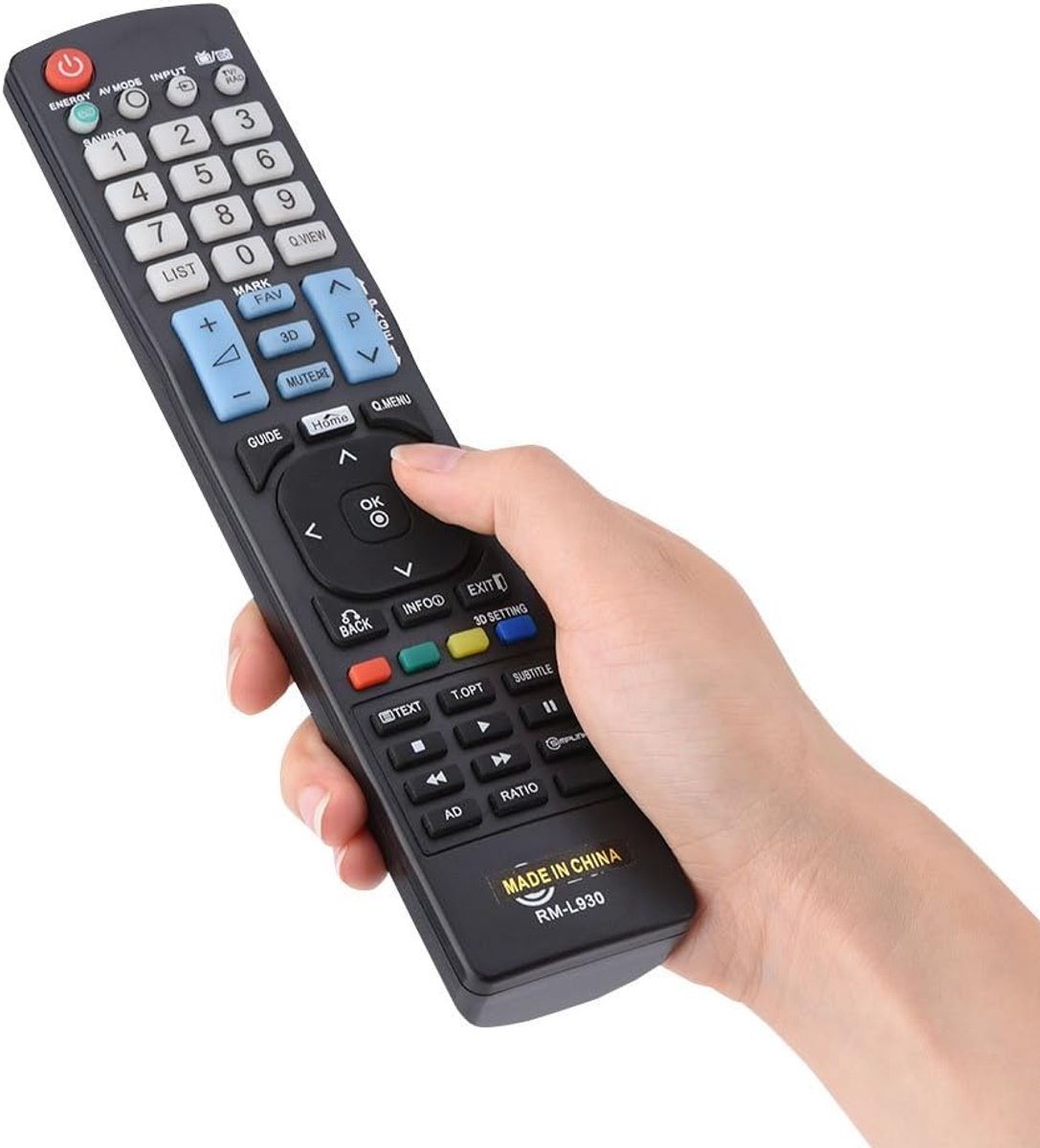 SnelShoppen - TV Afstandsbediening Vervangende Afstandsbediening voor LG SMART Televisie RM-L930, Hoge Kwaliteit ABS, Tot 8 Meter Bereik, Geschikt voo