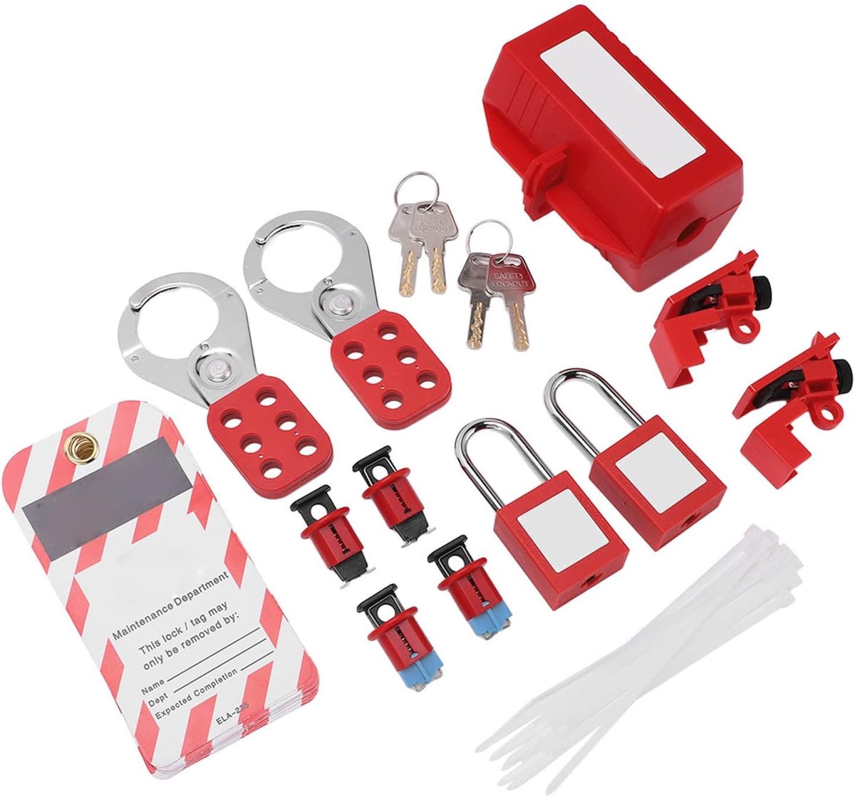 SnelShoppen - Elektrische Lockout Tagout Kit, Impactbestendige Loto Vergrendeling, Massief Messing en RVS Hasp, Hoogwaardige Robuustheid voor Industri