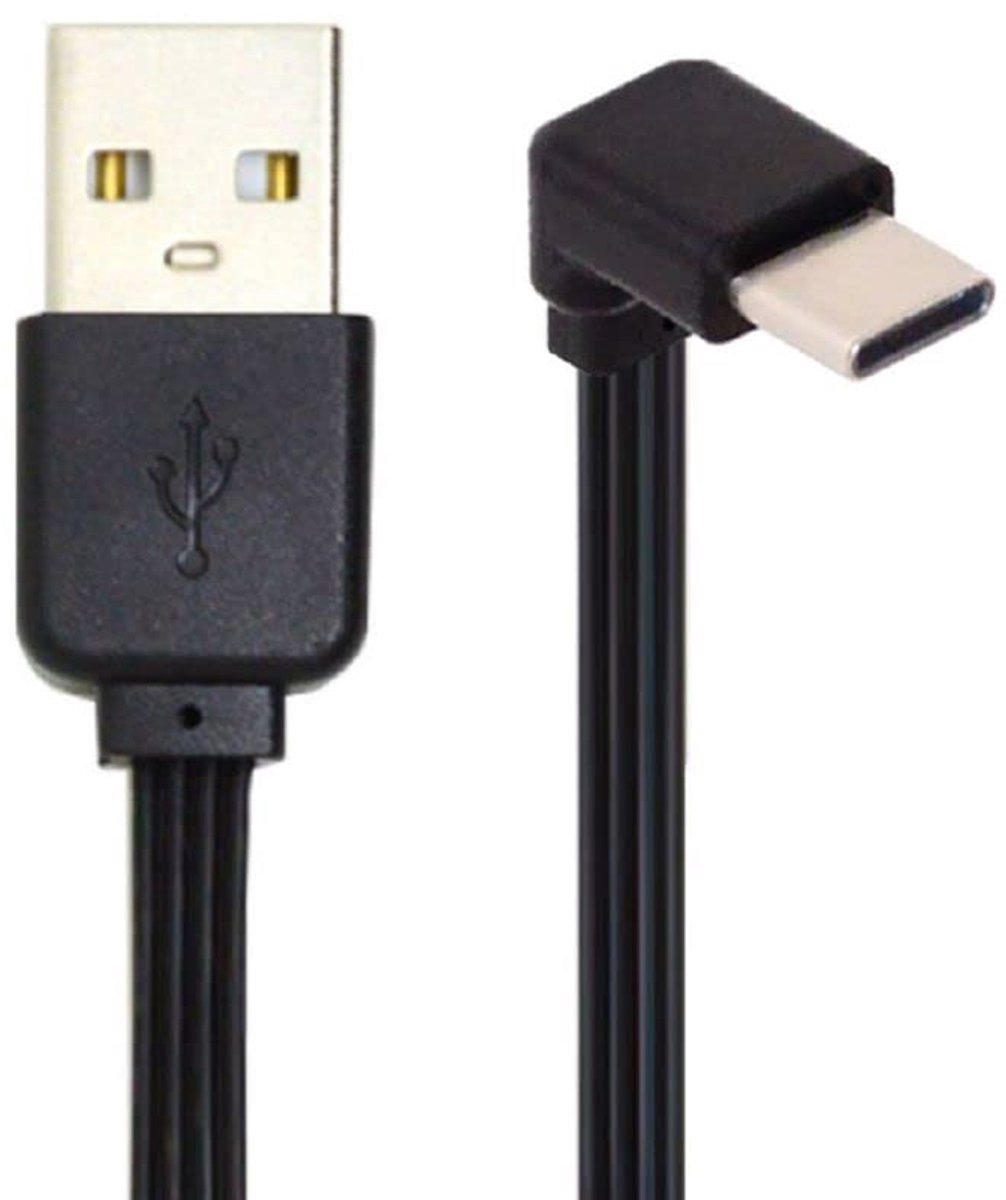 USB 2.0 Type-A naar USB-C 90 Graden - 13cm Flad Slim FPC Kabel - Voor FPV en Telefoon - ShopVlot