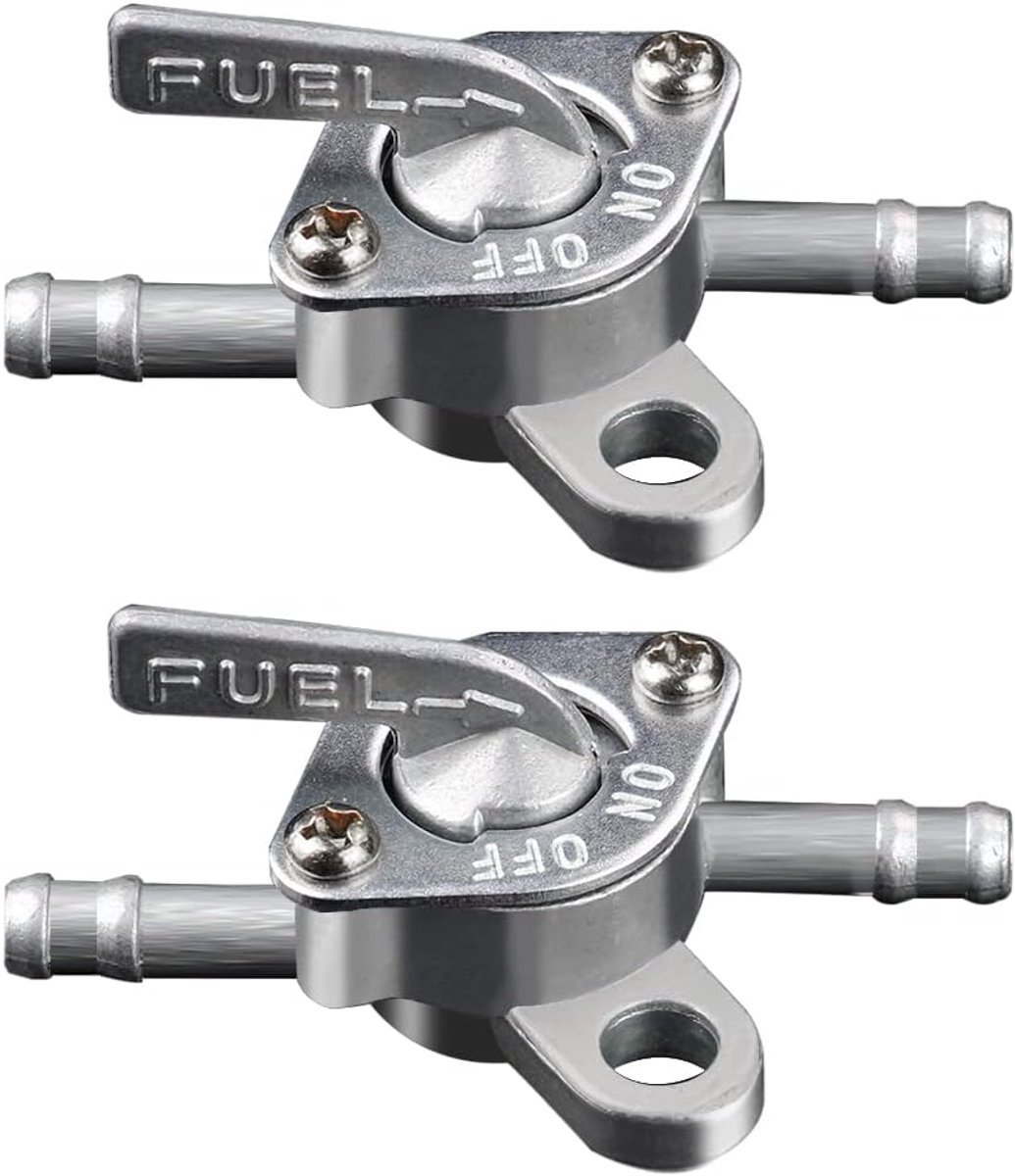 SnelShoppen - 2 Stuks Petroleum Schakelaar Brandstof Tap Oil Tap 6mm Universeel voor 50cc-110cc Pit Quad Dirt Bike ATV - Hoogwaardige Legering, Weerst