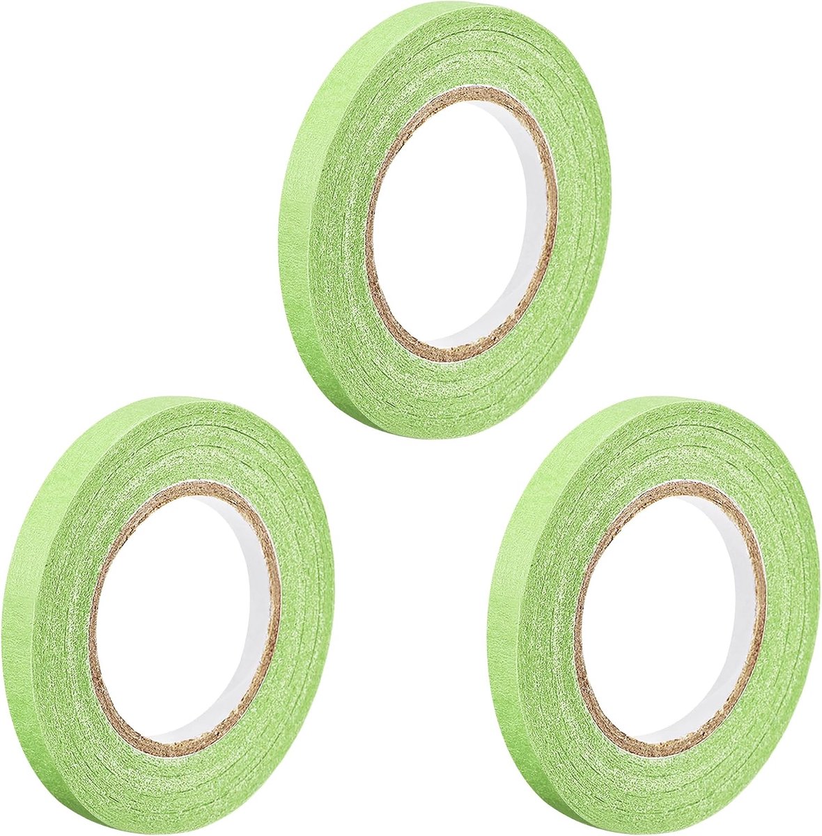 SnelShoppen - 3 Rollen Maskingtape Schilderstape 7mm Breed Lichtgroen 20m - Kreppapier Plakband voor Schilderen, Klussen, Hobby en Decoratie