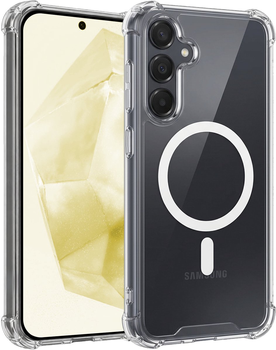 Hoesje - Geschikt voor Samsung Galaxy A35 - Magsafe Compatible - Sterk & Shockproof - Back Cover - Shock Proof Case - Telefoon Hoes Shockproof - Telefoonhoesjes - Transparant