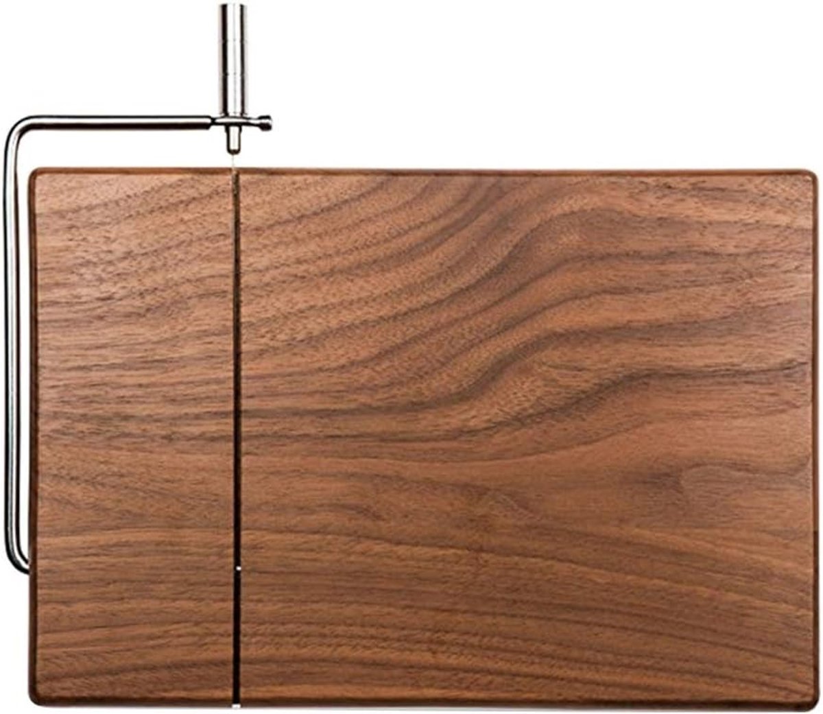 SnelShoppen - Cheese Cutter, Draadkaassnijder met Antislip Houten Bord, RVS Draad Kaasmes voor Keuken, Feest, Camping, Lunch en Borrel