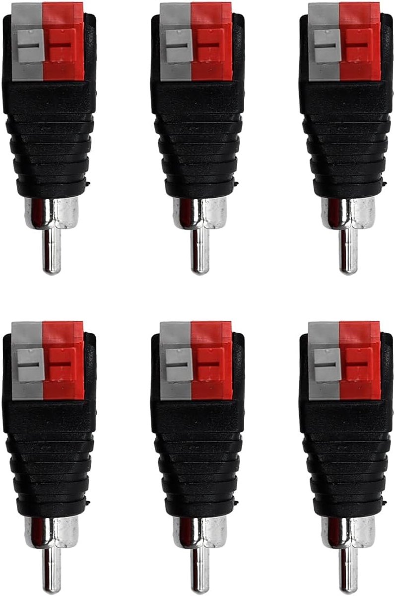 SnelShoppen - Male naar speaker kabel adapter voor subwoofer, phono, video, audio, springdruk type balun, geschikt voor CCTV, 2 stuks