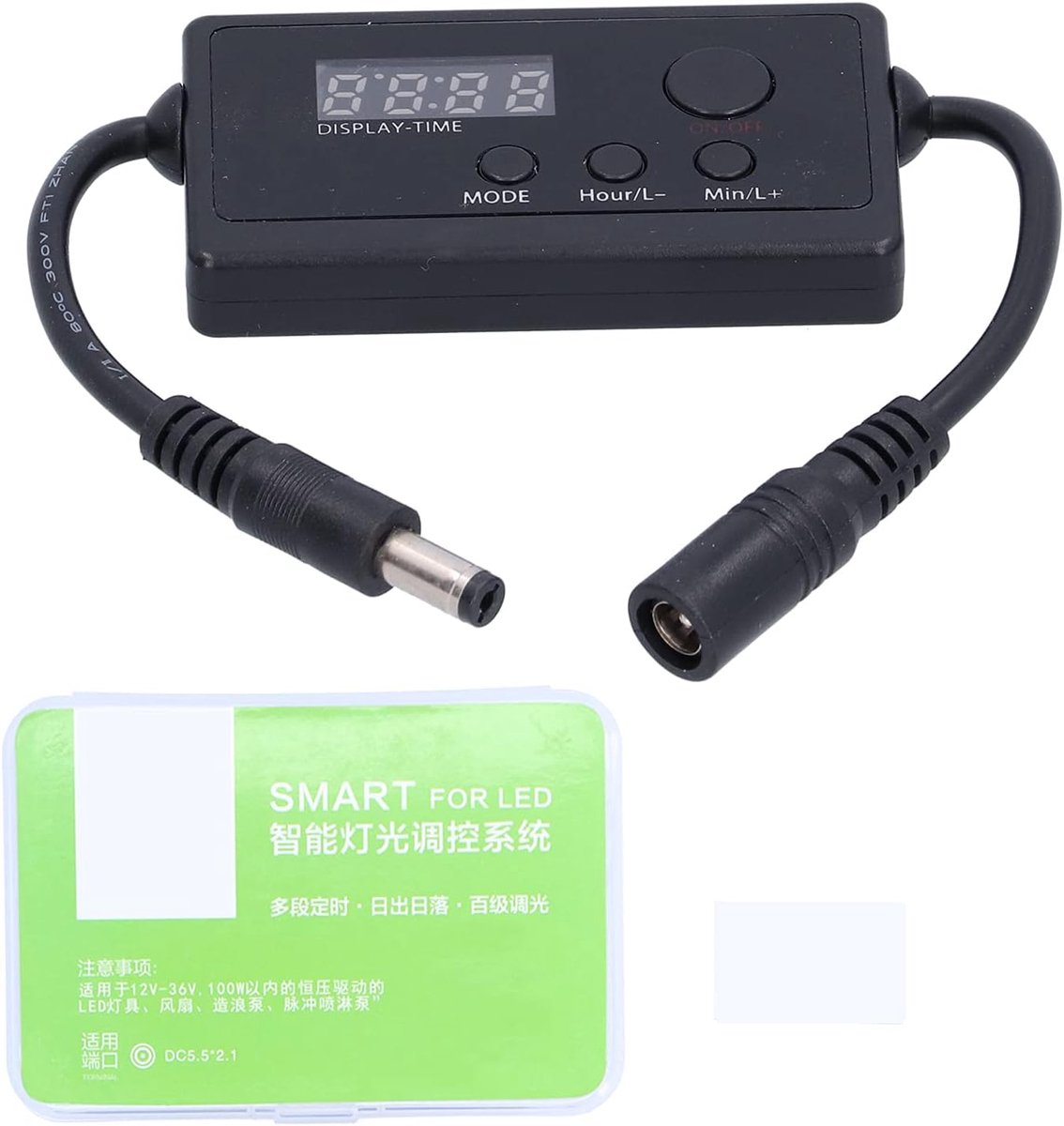 SnelShoppen - LED Dimmer voor Aquarium, Intelligente Sync Dimmer, LED Vislamp, 100-staps Dimming, Timer en Helderheid Instellingen, Duurzaam Kunststof
