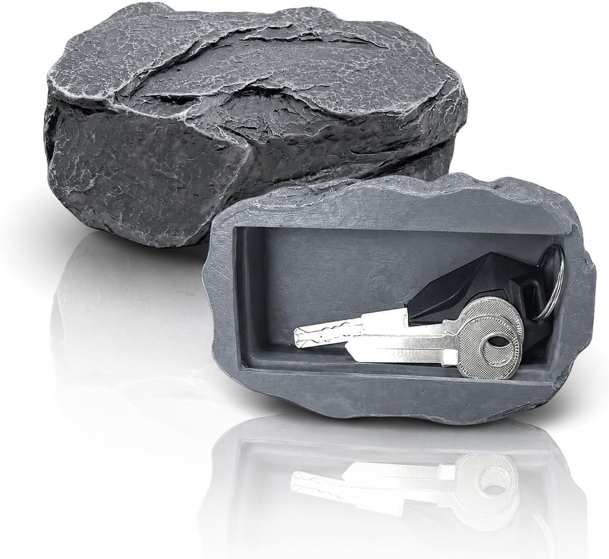 SnelShoppen - Fake Rock Sleutelhanger, Weerbestendig, Veilige Opslag, Decoratieve Hiding Place, Buiten Sleutelbox met Lichtblauwe Steenstijl