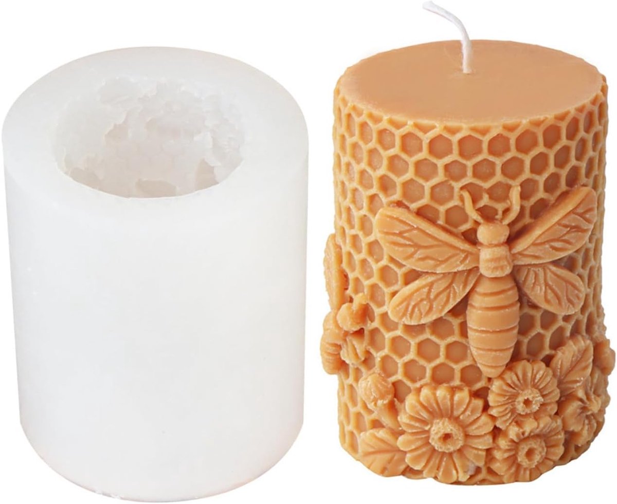 Silicone Candle Mould, Honeycomb, Pillar Candle, Silicone Mould, 3D Bee Stick, Silicone Mould, Honeycomb, Bubble - ShopVlot