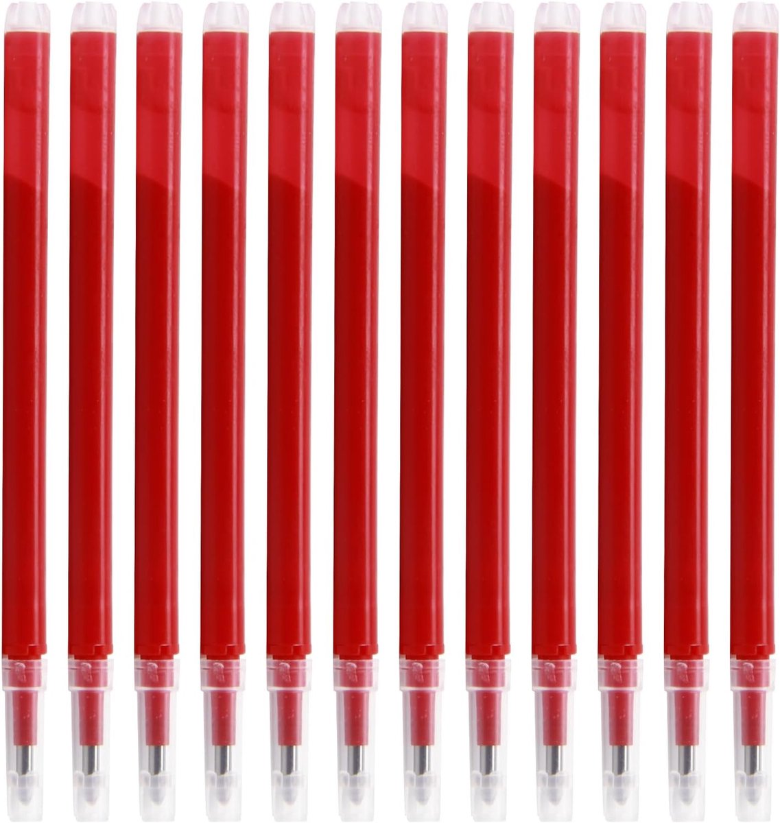 SnelShoppen - Pack van 12 Uitwisbare Vullingen, Rood, 0.7 mm, Hoogwaardige Inkt, Geschikt voor Frixion Pennen, 400 m Schrijftijd, Warmtegevoelige Inkt