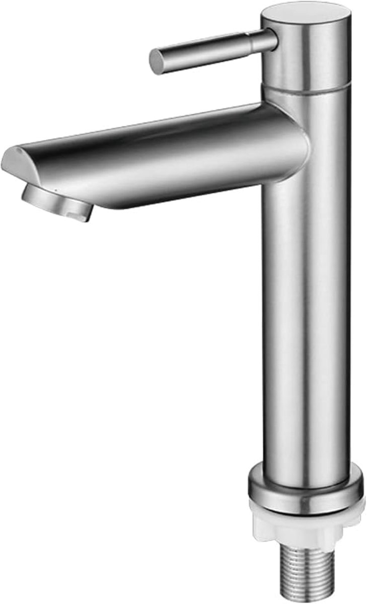SnelShoppen - Moderne Badkamer Wastafelmengkraan Enkel Lever Chroom Geborsteld Staal Waterfall Design Voor Badkamer Wastafel