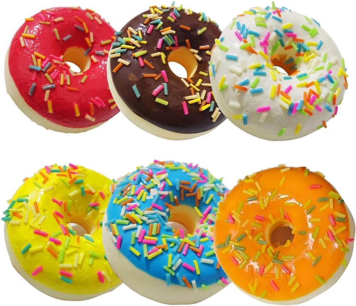 Nepdonuts 6 Stuks Realistische Kunstmatige Donuts - PU Materiaal - Lifelike Decoratie - Fotografie Props - SnelShoppen