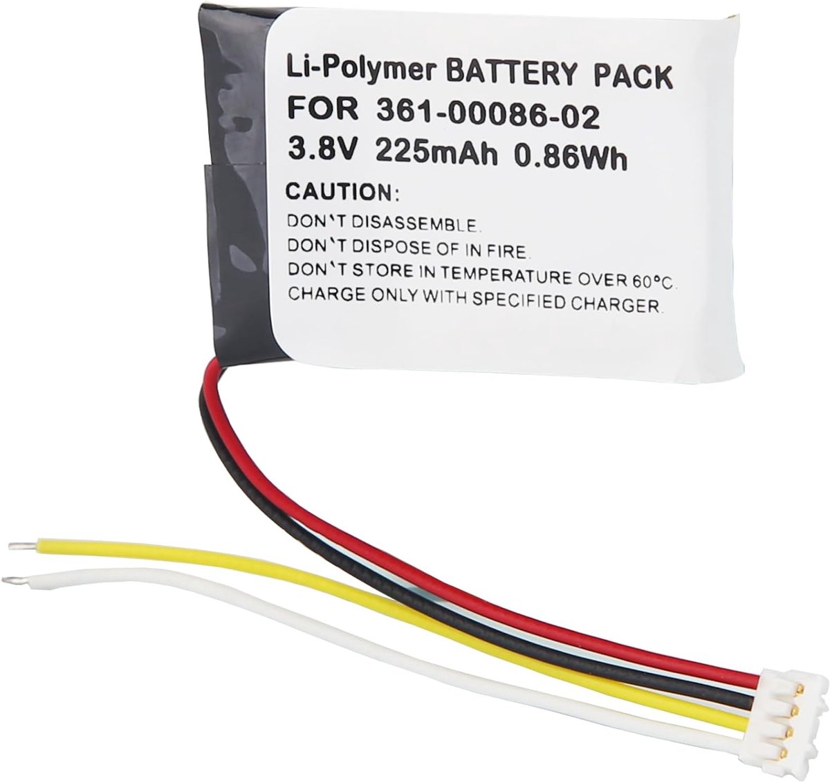 Li-polymer battery pack for 361-00086-02, 3.8 V, 225 mAh, 0.86 Wh - ShopVlot