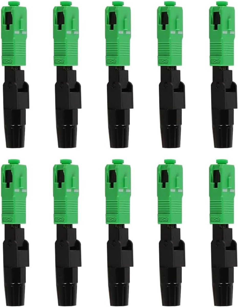 SnelShoppen - 10 Stuks SC Fiber Optische Snelle Connectoren Enkelvoudige Mode Ingebouwde Adapter voor CATV Netwerk - Laag Invoerverlies, Ideaal voor T