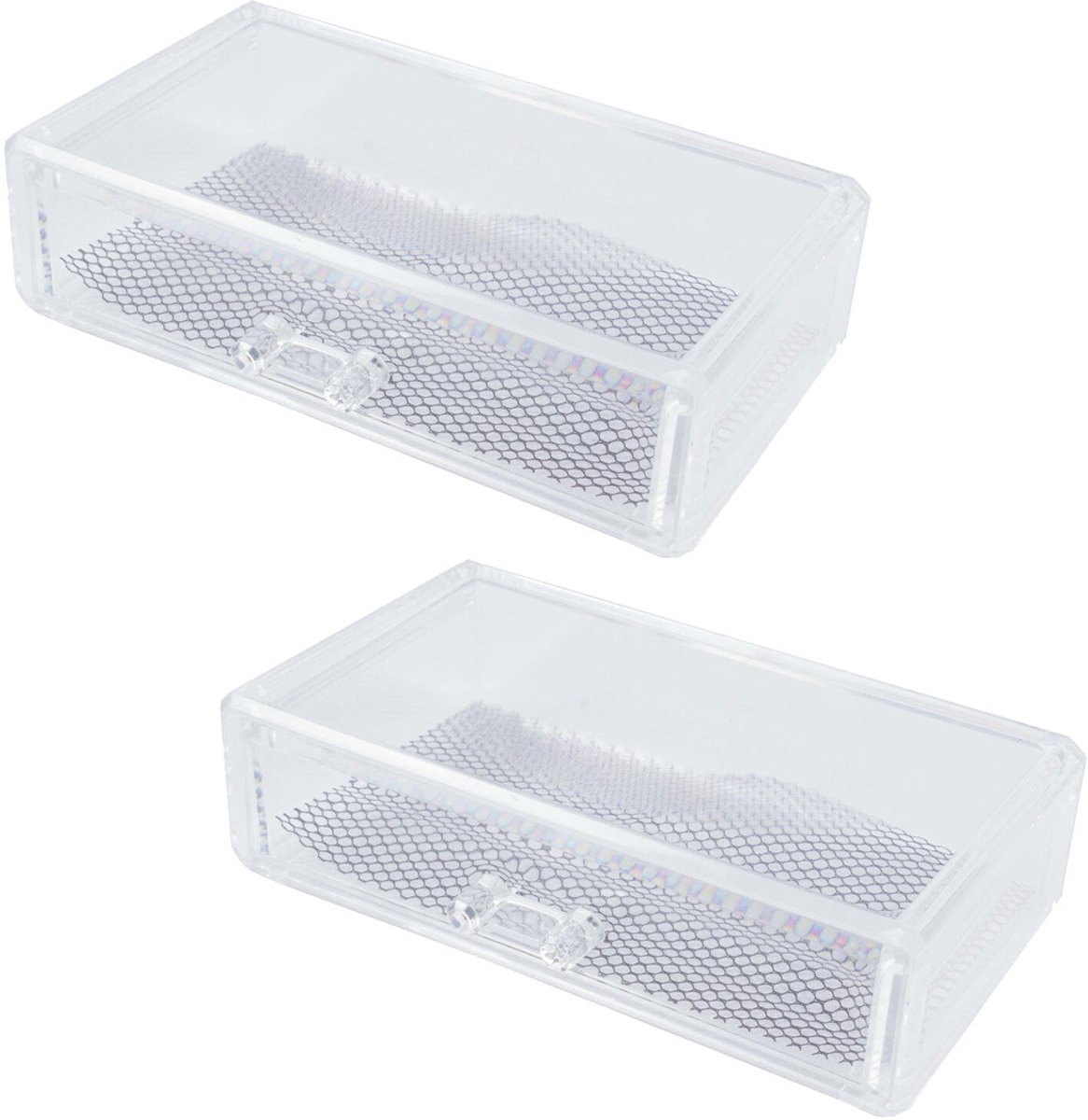 Benson care makeup organizer - 2x - transparant - kunststof - 18 x 12 x 5 cm - opbergbakje