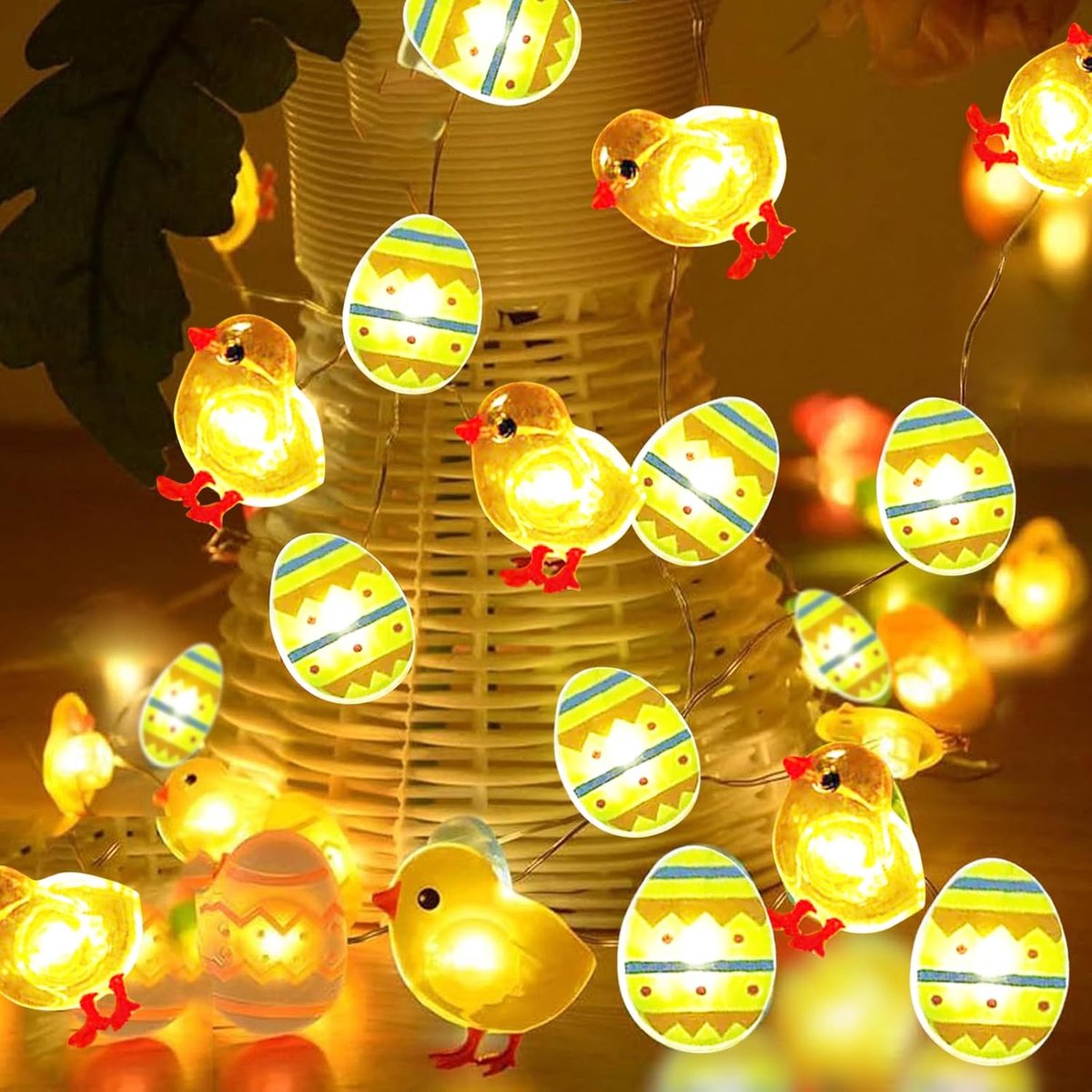 Easter Fairy Lights 300 cm 30 LED Easter Chick Fairy Lights Easter Eggs Fairy Lights Warm White Easter Decoration LED - ShopVlot
