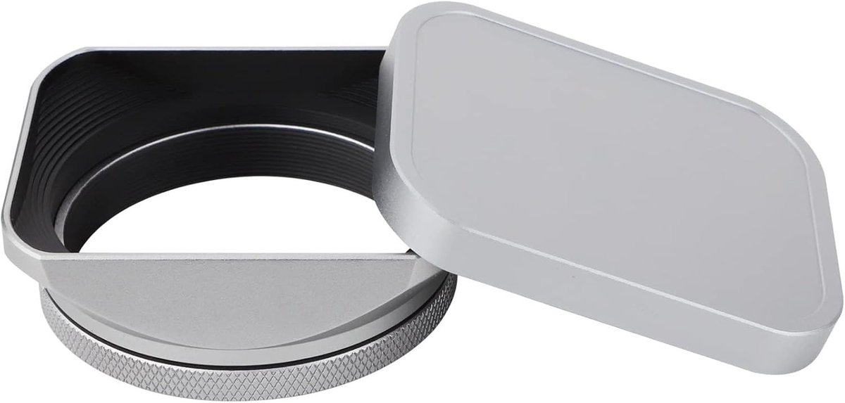 Metalen zonnekap met 49mm adapterring en cap voor Fujifilm X100V, X100F, X100T, X100S en X70 camera accessoires - zilver, bescherming en kwaliteit