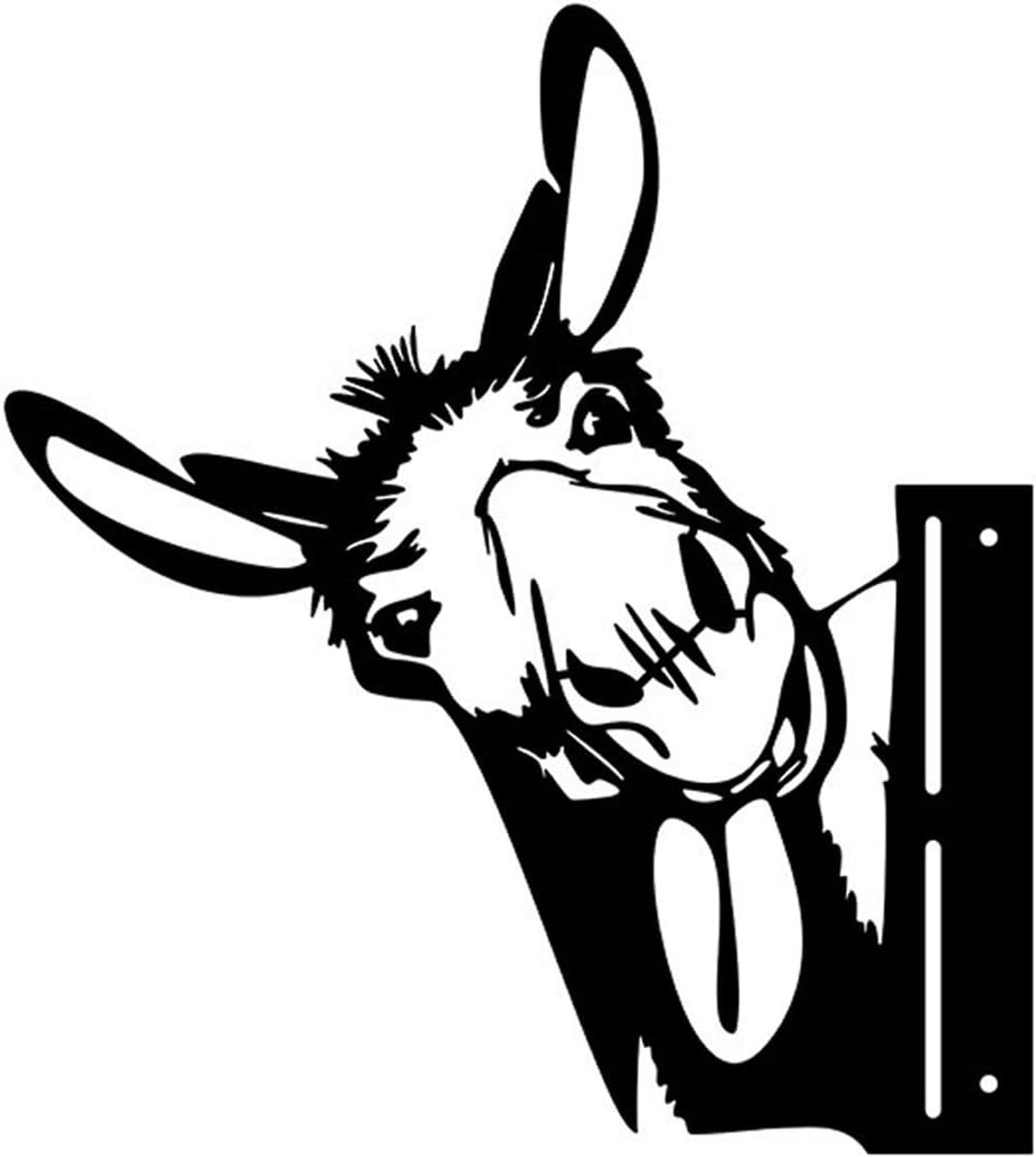SnelShoppen - Metal Easel Insert Donkey Hoofd Silhouet Tuinbeeld Tuindecoratie Geschikt voor Patio en Tuinhekken - Ijzer, Weerbestendig, Rustiek