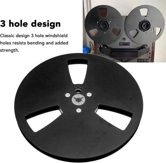 Lege Tape Reel - Spoel voor Tapedeck - Geluidsopnames Maken - 3 Gaten Ontwerp - 7 Inch - Zwart — afbeelding 2